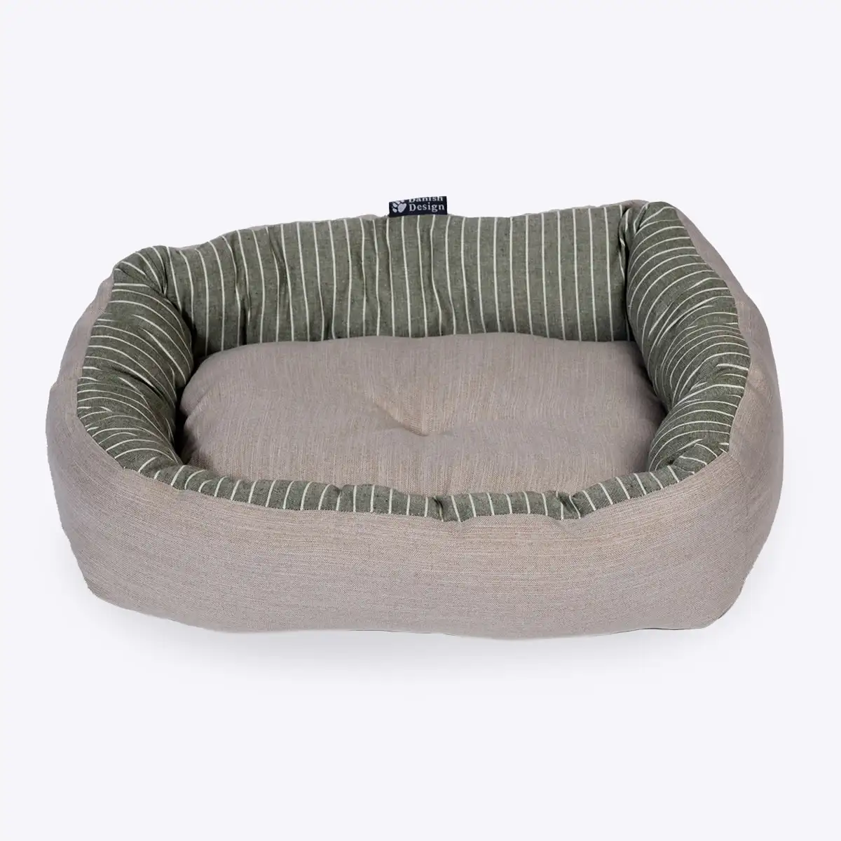 11487-2 RSS DANISH DESIGN RUSTIC STRIPES SAGE SNUGGLE BED MEDIUM - Image 1